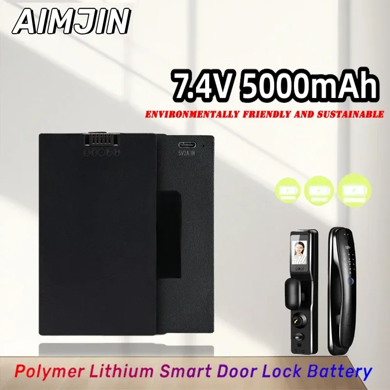 

5000mah 7.4V Polymer Lithium Smart Door Lock Battery for Xiaomi Bosch Haier Ect Battery