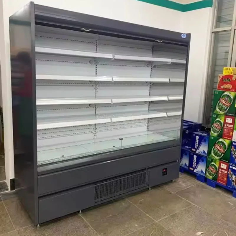 Customized Vertical Open Display Refrigerator Air Curtain Technology for Supermarket Bakery and Deli High Efficiency Cooling