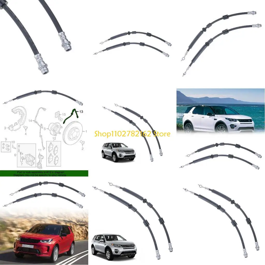 

547B 1 Pair LR095287 LR135811 Front Brake Hose Replacement LR075356 for Discovery