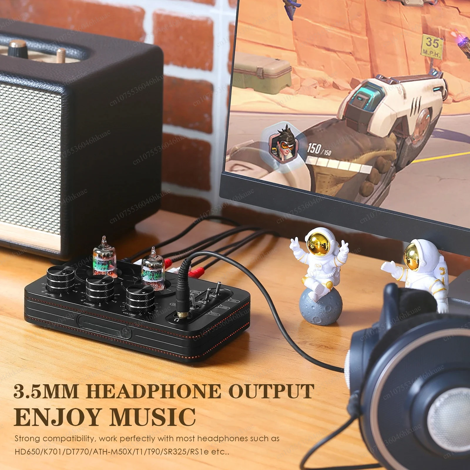 Mini Desktop Stereo Sound Booster Multi Input Audio Adjuster Compatible With Record Player Laptop Mobile Phone Television