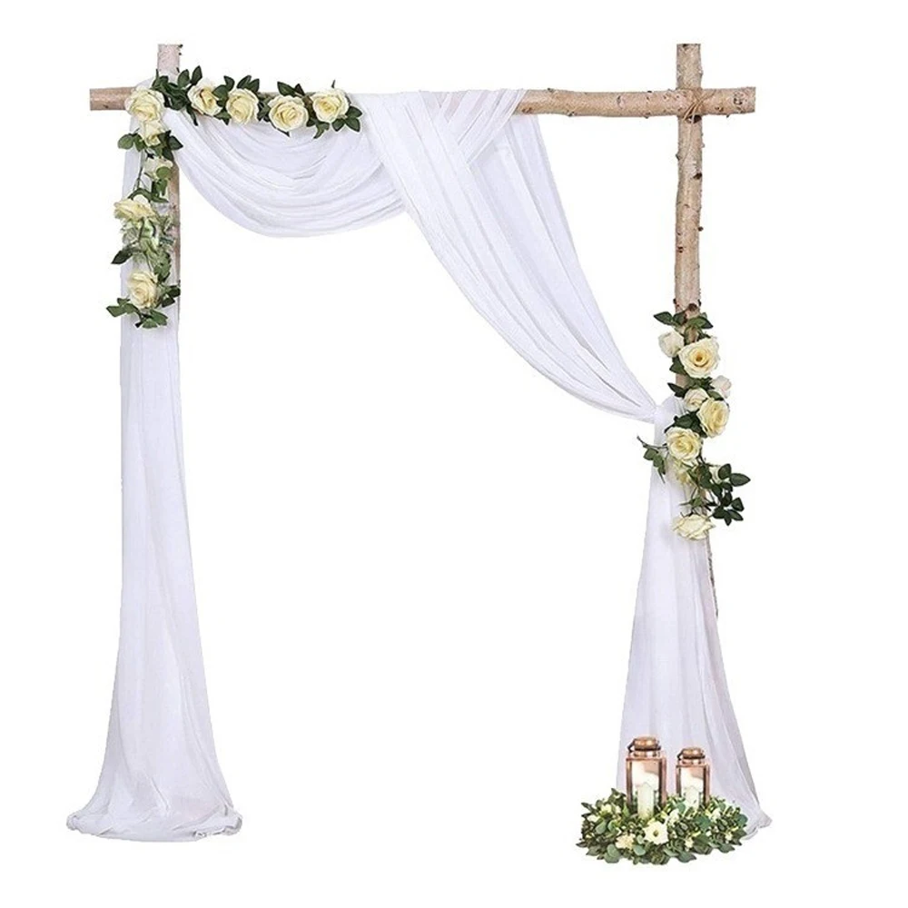 Sheer Chiffon Polyester Fabric for Wedding Arch Decor Lightweight and Easy to Style for Various Event Settings 300x75cm