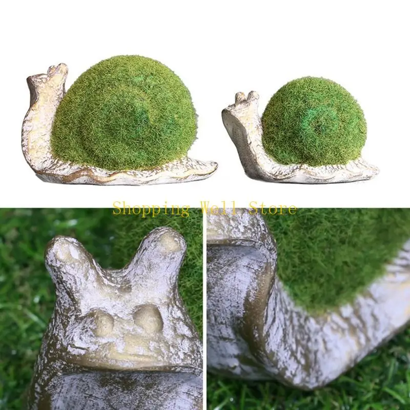 KX4B Snail Ornaments Micro Landscape Figurine Resin Crafts Yard Garden Decor
