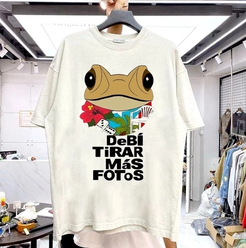 Camiseta gráfica de algodón unisex de manga corta con estampado de Sapo Concho DTMF del rapero de Puerto Rico Bad Bunny, estilo Y2K, hip hop, novedad de verano para hombre