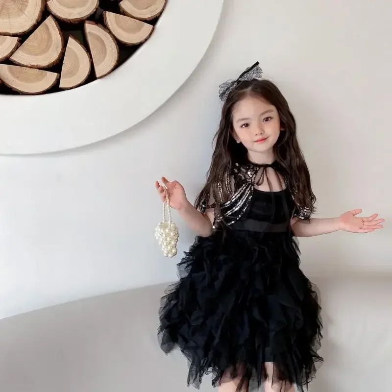 Baby Girl Princess Boutique Clothes Children Costume Diamond Cloak Sweet Style Infant Cape Shiny Shawl Kids Dresses Wear Coats