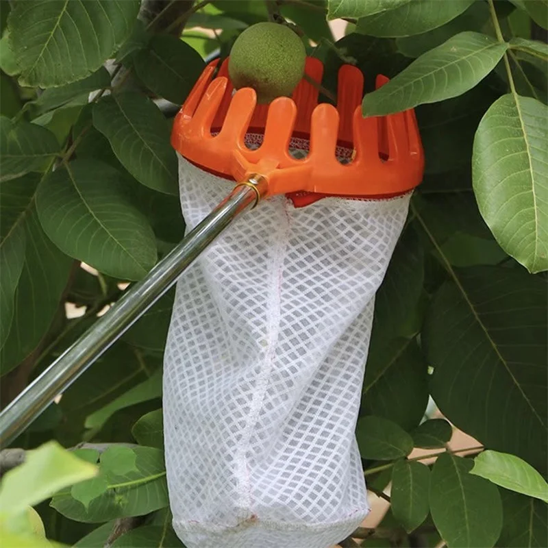 Metal Fruit Picker Orchard Gardening Apple Peach High Tree Picking Tool Fruit Catcher Collection Pouch Farm Garden Supplies