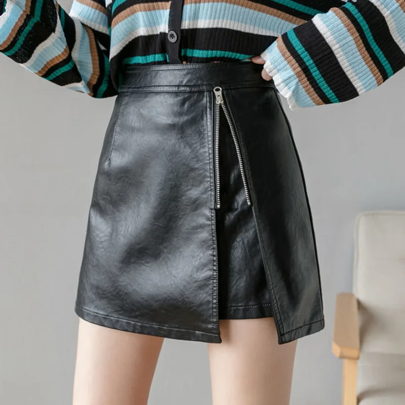 Newest 2025 Summer Fashionable High-Waisted Pencil Mini Skirt Women One Side Zipper Split Solid Skirt All-Matching Wear