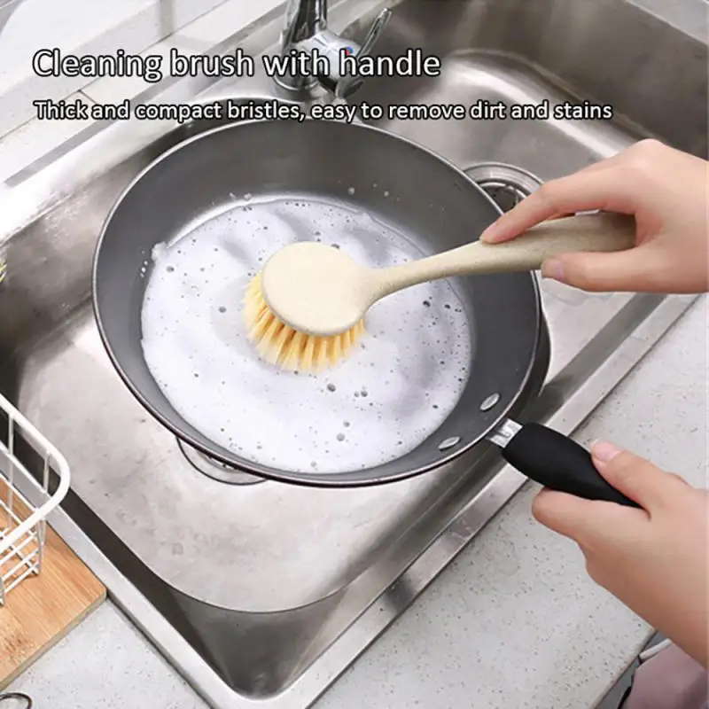 1~10PCS Long Handle Pot Brush Household Kitchen Cleaning Brush Multifunctional Dishwashing Artifact Sturdy Innovative Home Clean