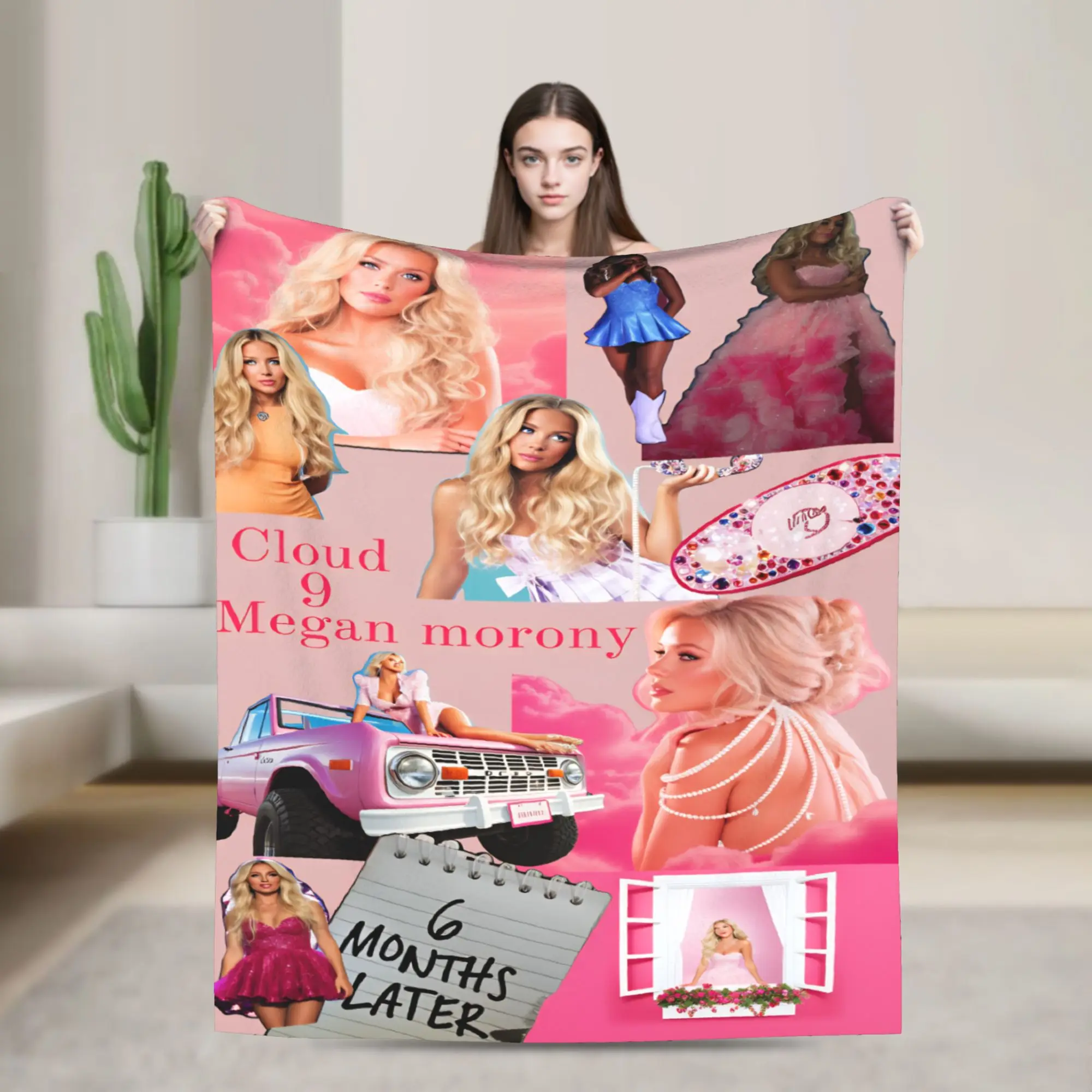 Cozy Throw Blanket Travel Office Megan Moroney Singer Cloud 9 Album  Blanket Flannel Bedspread For Couch Chair Sofa Bed Cover