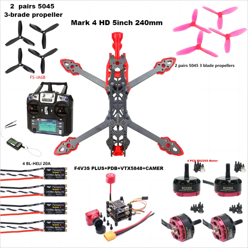 Drone RC FPV Racing Quadcopter Betaflight INAV F4V3S PLUS MARK4-HD Mark 4 HD 5 pouces 240mm F4 V3 V3S David Contrôleur de vol