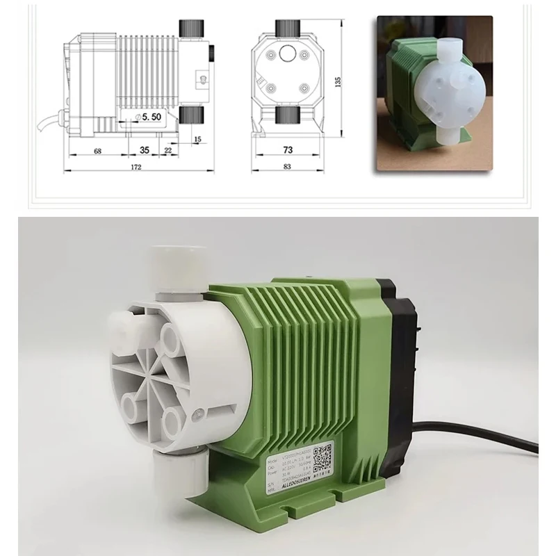 Bomba dosificadora de ácido, bomba de diafragma electromagnética, equipo automático de microdosificación cuantitativa, 220V