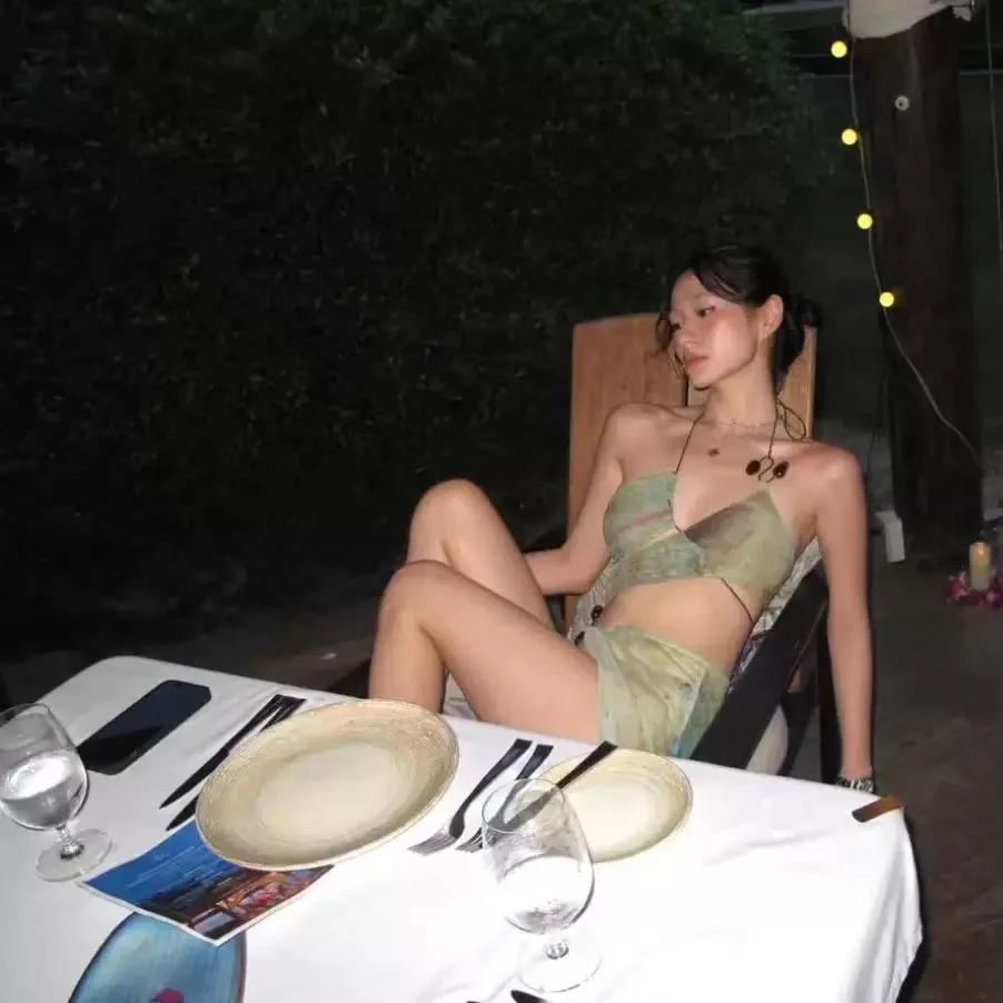 اليابانية كوريا Sexi جاذبية شير رقيقة فستان طويل Y2K Ins شيك العصرية فستان النادي الليلي الإناث التعادل صبغ شبكة شاطئ حمام سباحة فستان