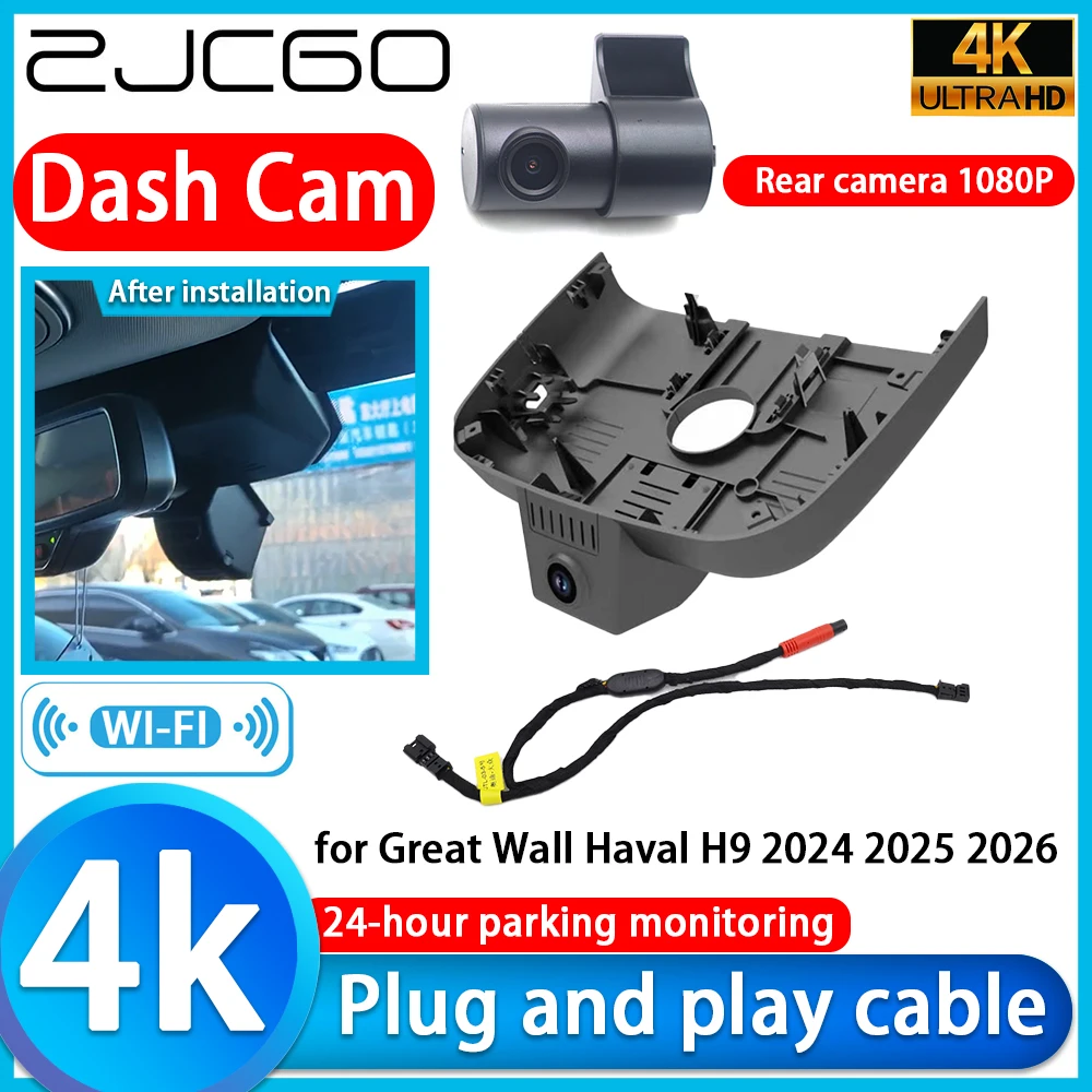 

ZJCGO for Great Wall Haval H9 2024 2025 2026 4K DVR Dash Cam Car Camera 2160P Sony Lens 24h Monitor Video Recorder Night Vision