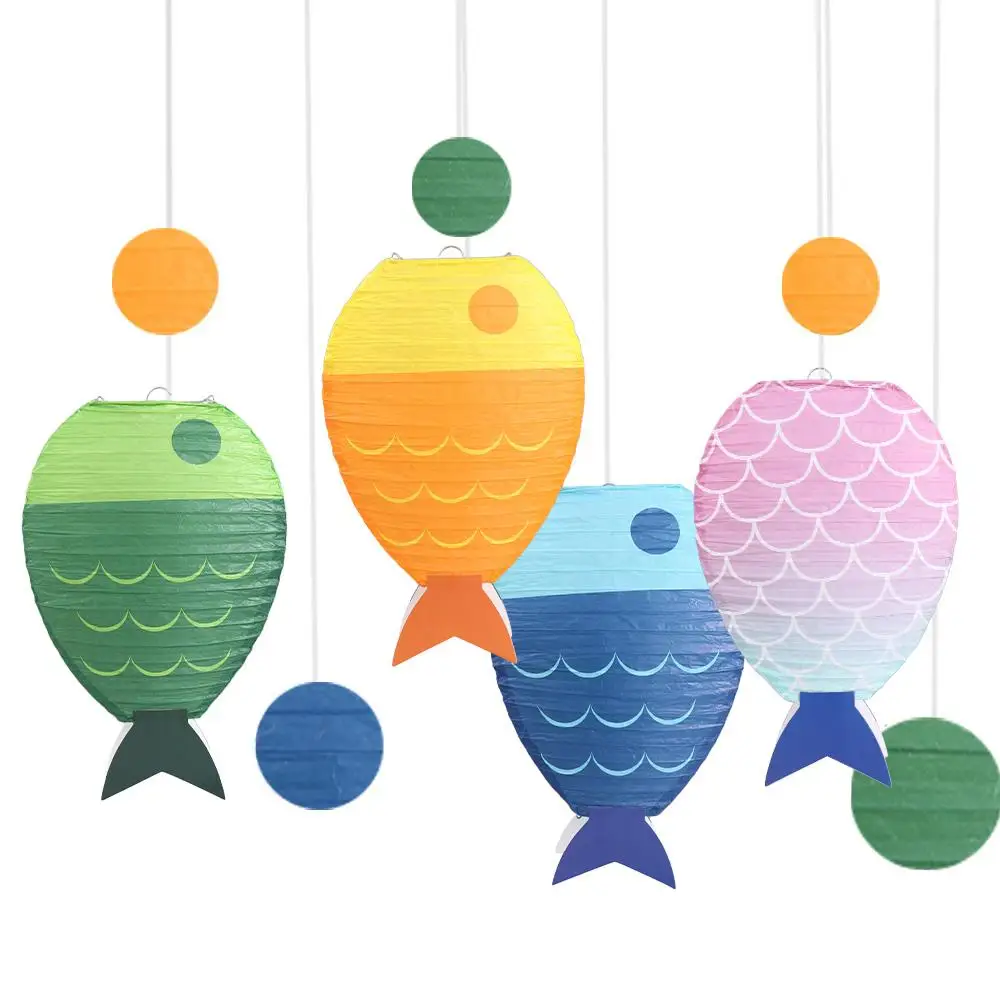 1 PCS Chinese Style Paper Lanterns Creative Cute Fish Shaped Candle Light Simple Beautiful Decoration Lanterns