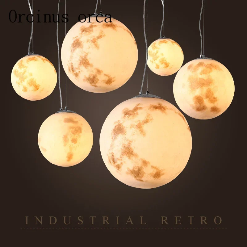 Nordic minimalist moon chandeliers restaurants cafes clothing stores personalized industrial wind chandeliers Postage free