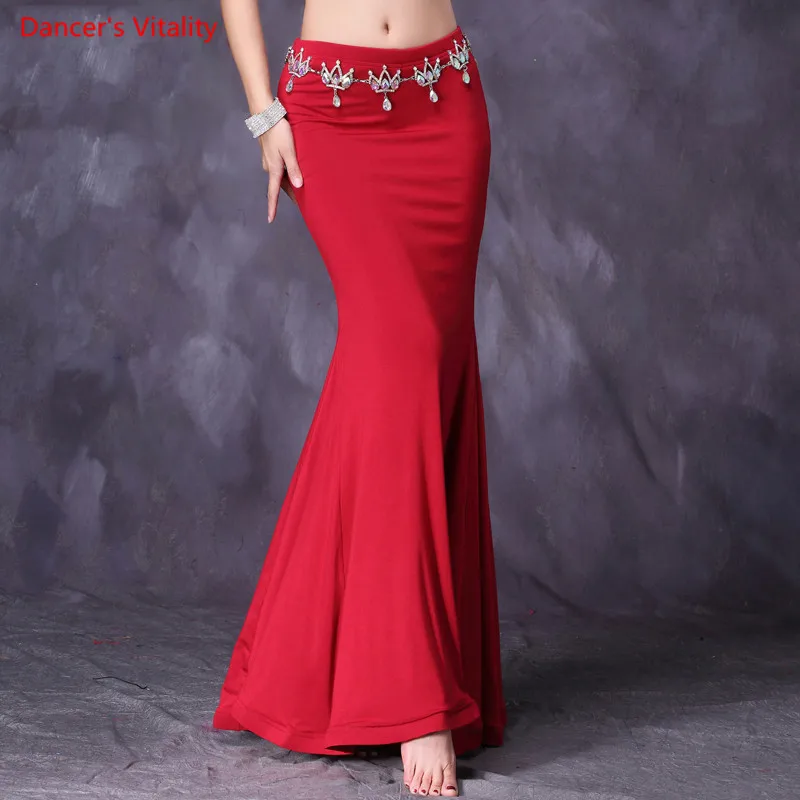 2021 New Women Belly Dance Practice Long skirt Sexy Modal Belly Dance Training Wear belly dance Mermaid skirt