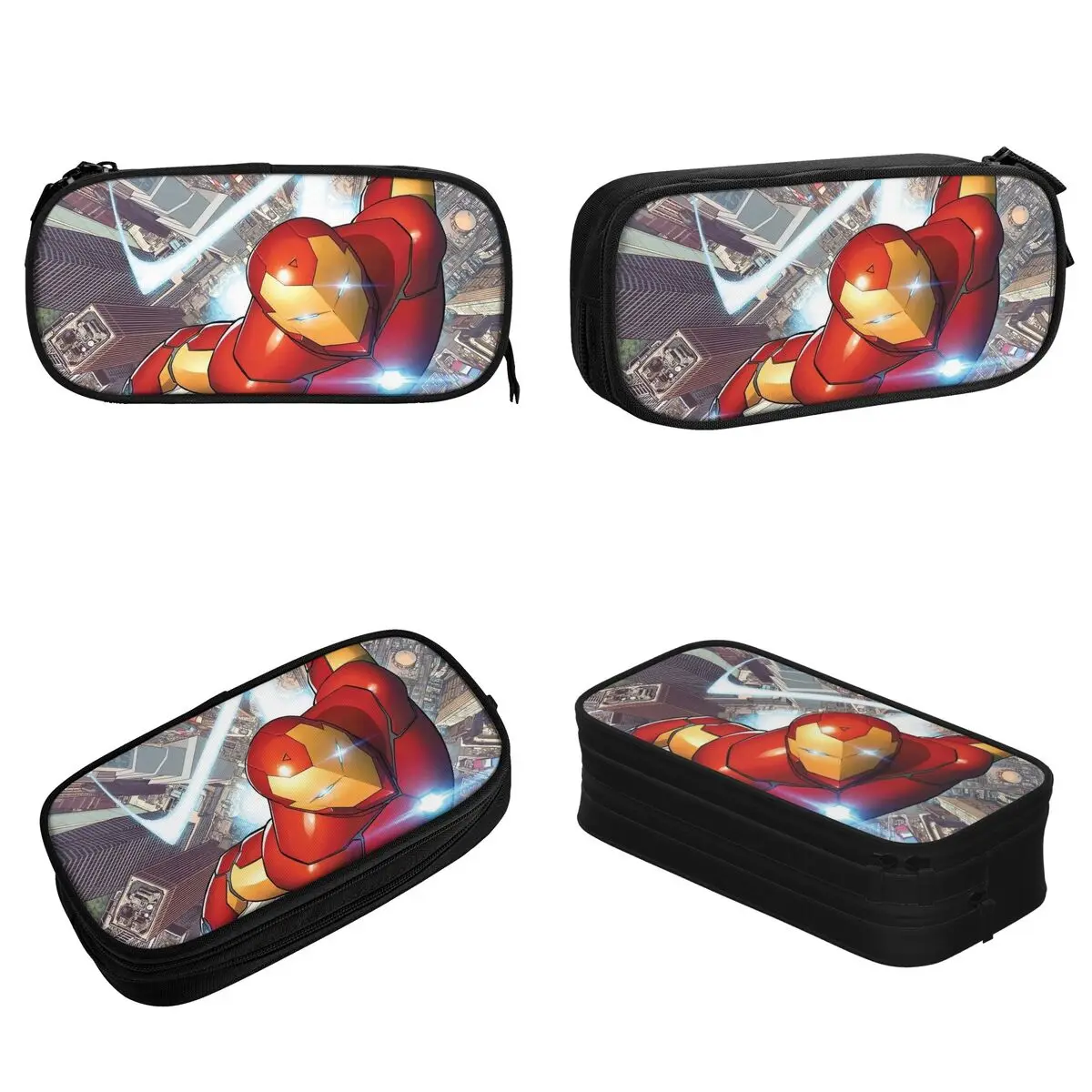 Iron Man Cartoon Super Hero Pencil Cases Fashion Comics Pen Box Bag Student Big Capacity Students School Gifts Pencil Box