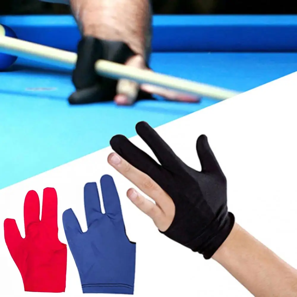 Spandex Snooker Billiard Cue Glove Pool Left Hand Open Three Finger Accessory