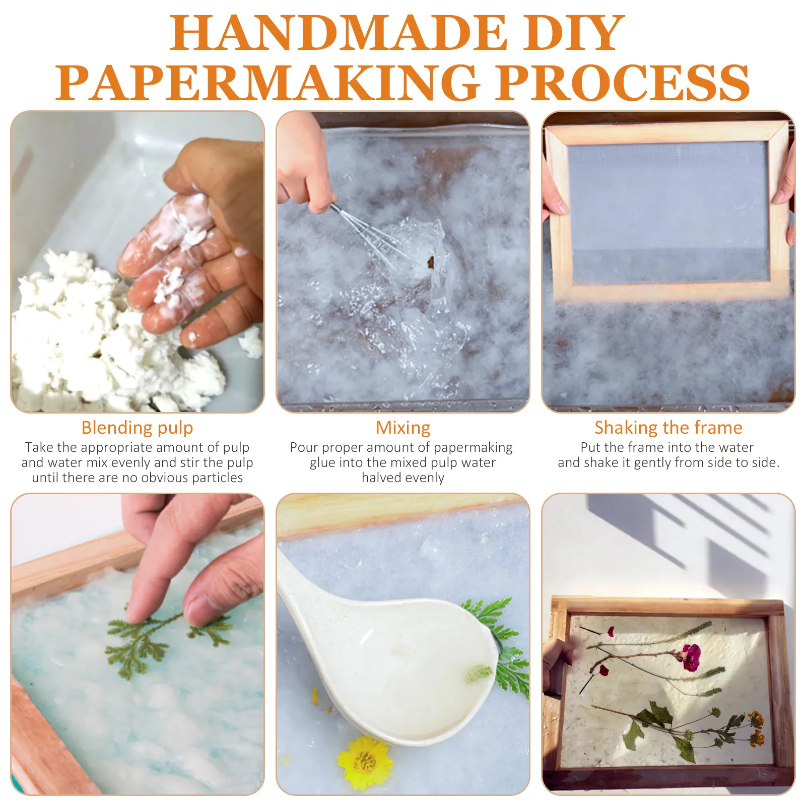 1Set Paper Making Kit Wooden Frames Paper Making Screens Variety Sizes Mould Deckle Craft Supplies Mould and Deckle