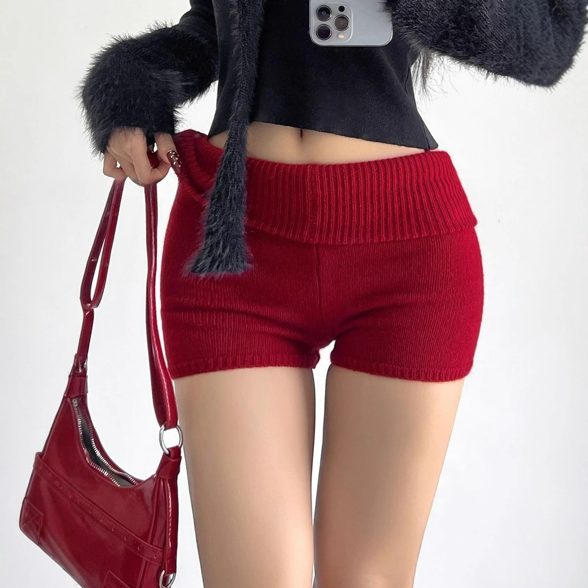Low Waist Hip Shorts Women's 2026 Spring and Autumn New Design Sense Thin Elastic Slim Shorts