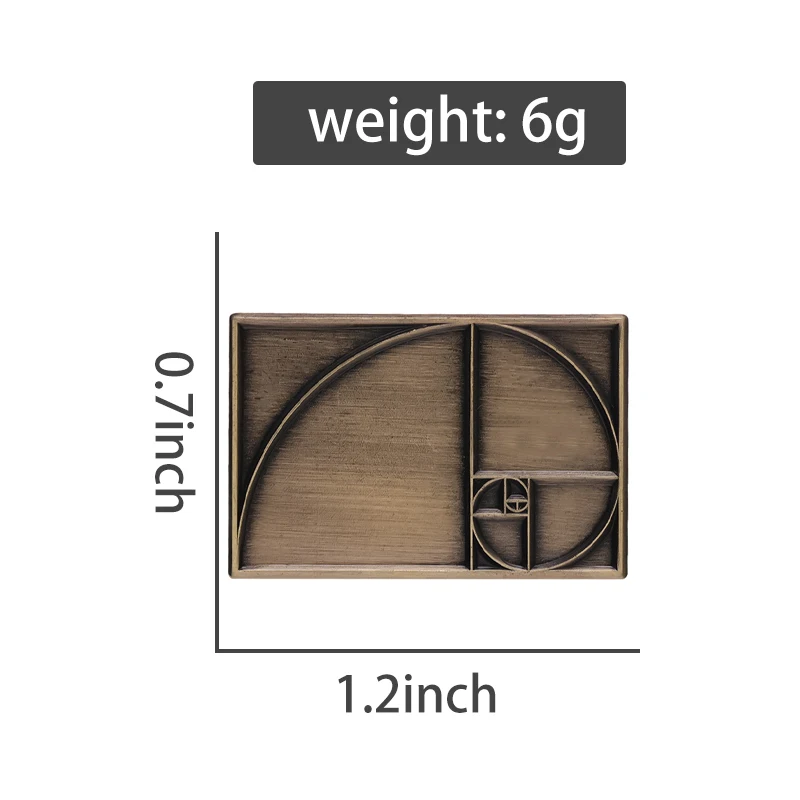 Golden Ratio Brooch Enamel Pin Geometric Jewelry Custom Backpack Sweater Accessories Badge Metal Retro Friend Gift Wholesale