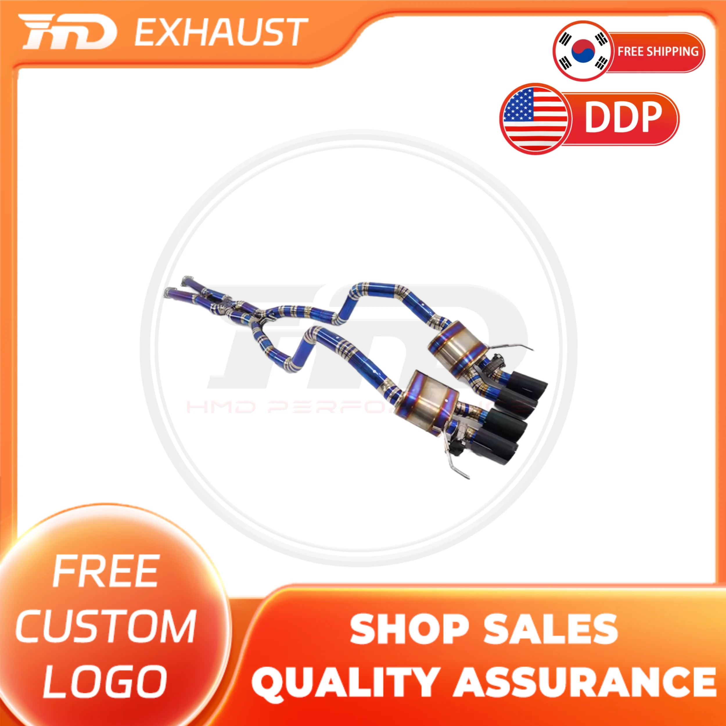 

HMD Hot sale Titanium Exhaust System Performance Catback Exhaust for Chevrolet Corvette C7 Muffler With Valve