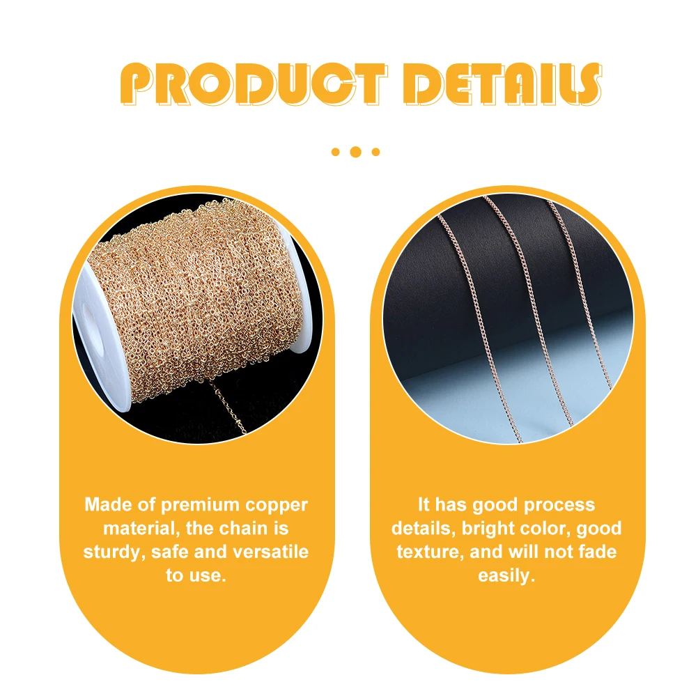 

10 Meters Premium Copper For Diy Jewelry Making Necklace Bracelet Accessory Diy Copper Chain Jewelry Supply Bracelet Chain