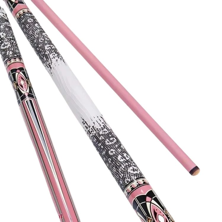 Producto estrella CUPPA Midnight Pool Cue de fibra de carbono, con punta grande para golpe y salto, 147 cm, para Nine Ball americano y Black Eight chino, con punta pequeña.