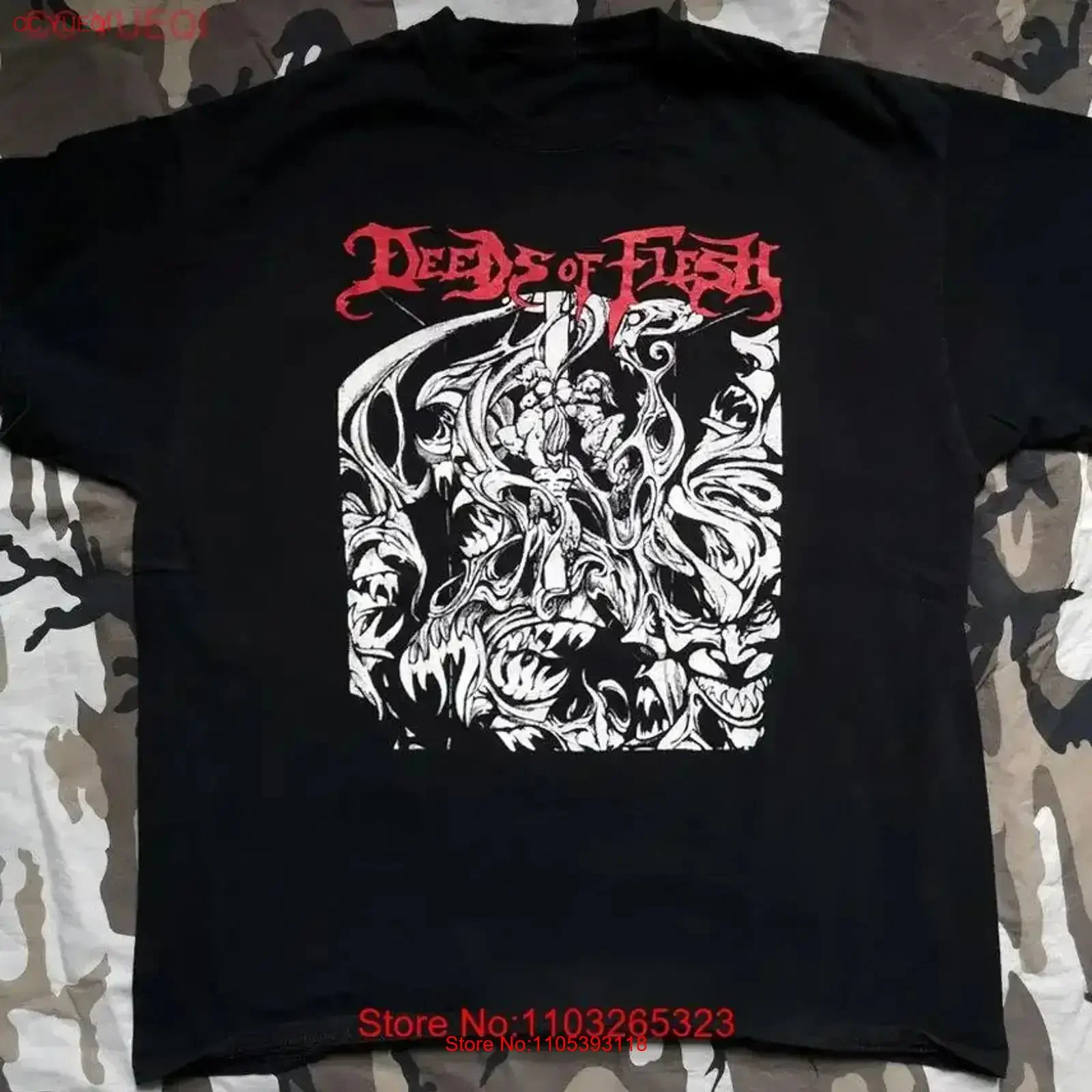 Deeds Of Flesh Gradually Melted T Shirt Heavy Cotton TS249 vintage Washed Soft Stretched Casual designer clothes Slightly