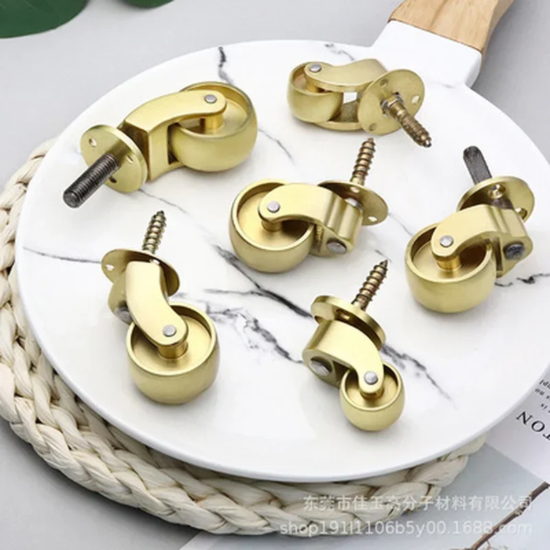 4 szt. Uniwersalne kółka mosiężne w różnych rozmiarach, ciche, wzmocnione nóżki do mebli, kółka obrotowe