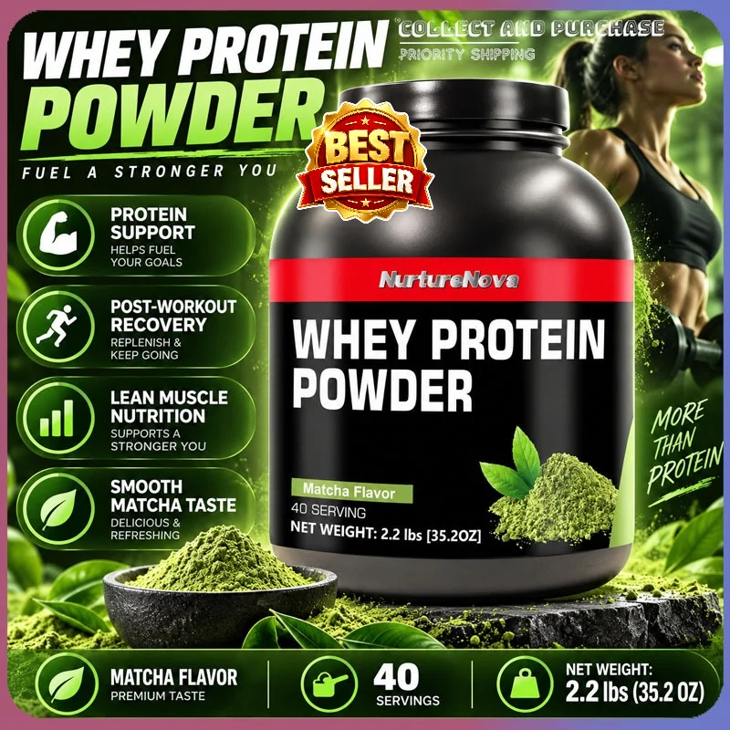 Matcha Flavor Whey Protein Powder with Taurine And Vitamin D 40 Servings Daily Fitness Nutrition Formula