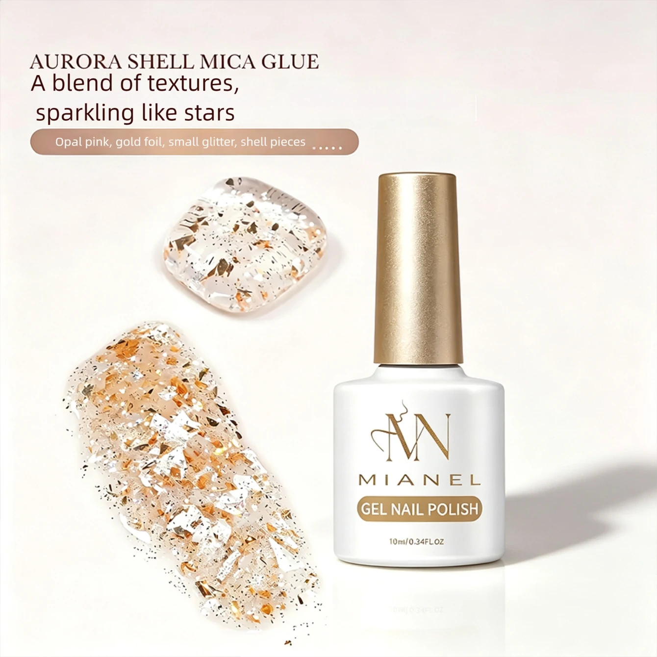 Aurora Mica Shells Gel Polish - Nail Art Yellow ulasan dan harga