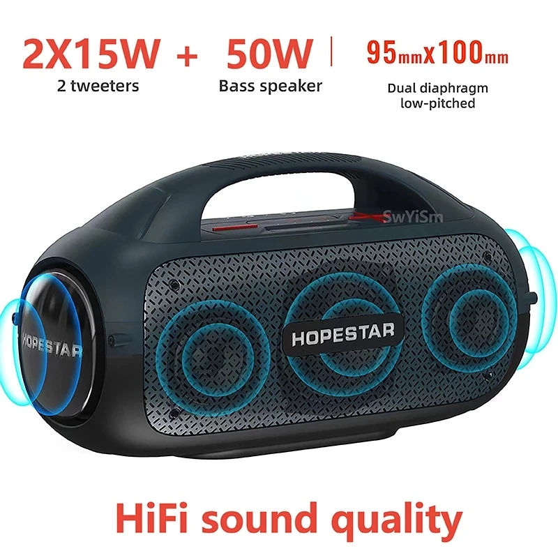 High Quality Big Power Bass Box Portable Outdoor Waterproof Blu Tooth Speaker With Microphone A50