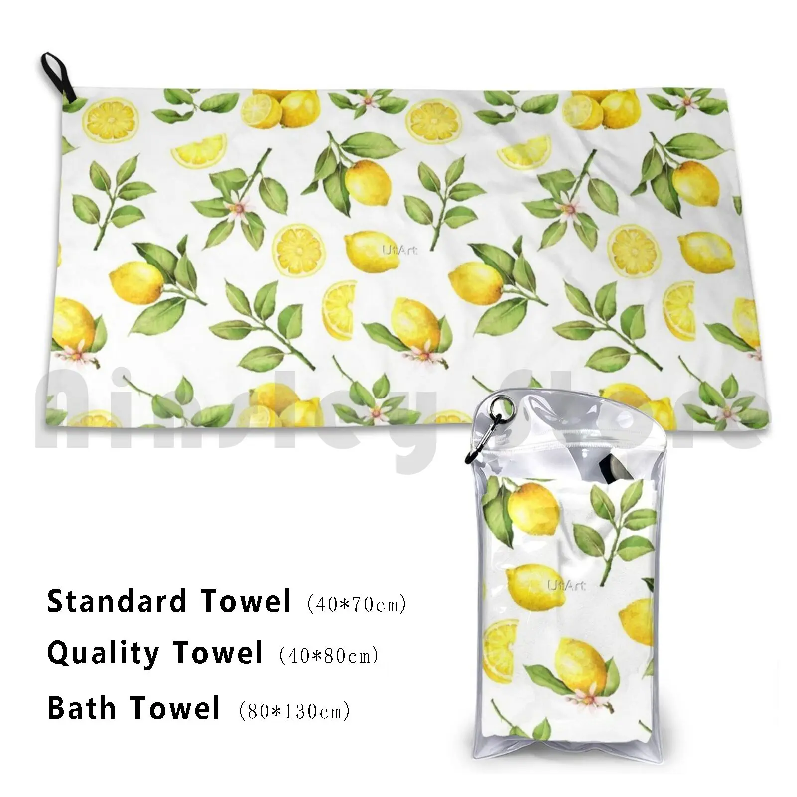 Summer Lemons Bath Towel Beach Cushion Lemon Lemons Lemonade Fruit Fruity Sour Pattern Summer Summery Food