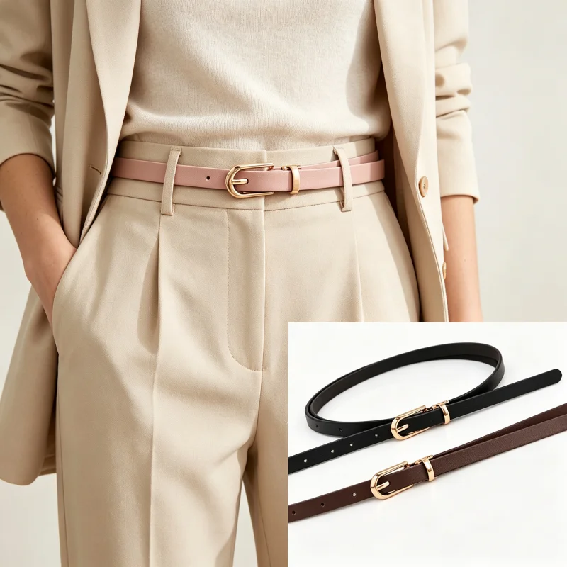 1PC Fashion Thin  Belt For Women Adjustable Pin Buckle Waistband Colorful Strap For Dresses Jeans Daily Summer Accessory