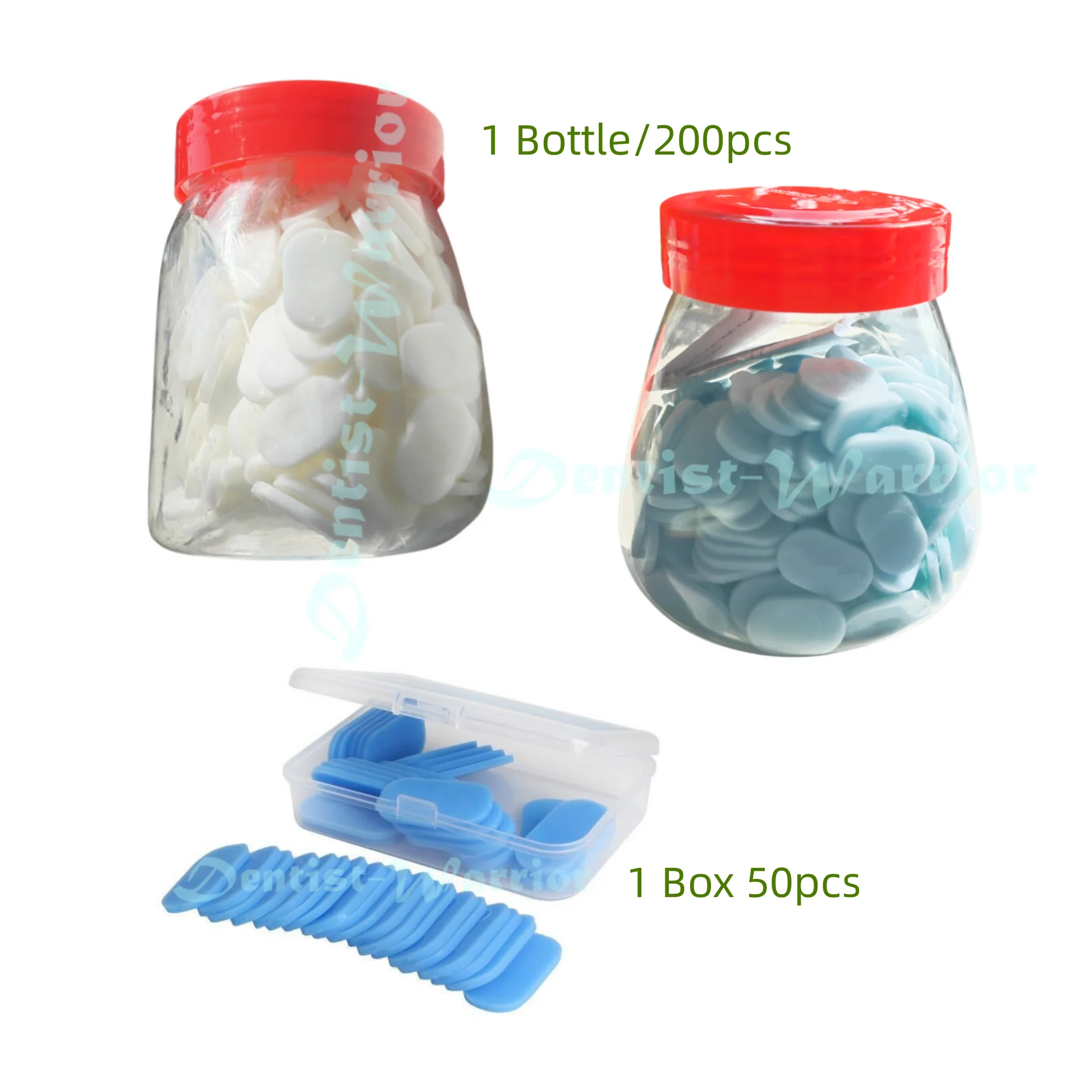 

Dental TABS Impression Quick Bite Trays Temp Temporary Thermoplastic Wax Tablet Blue/Clear