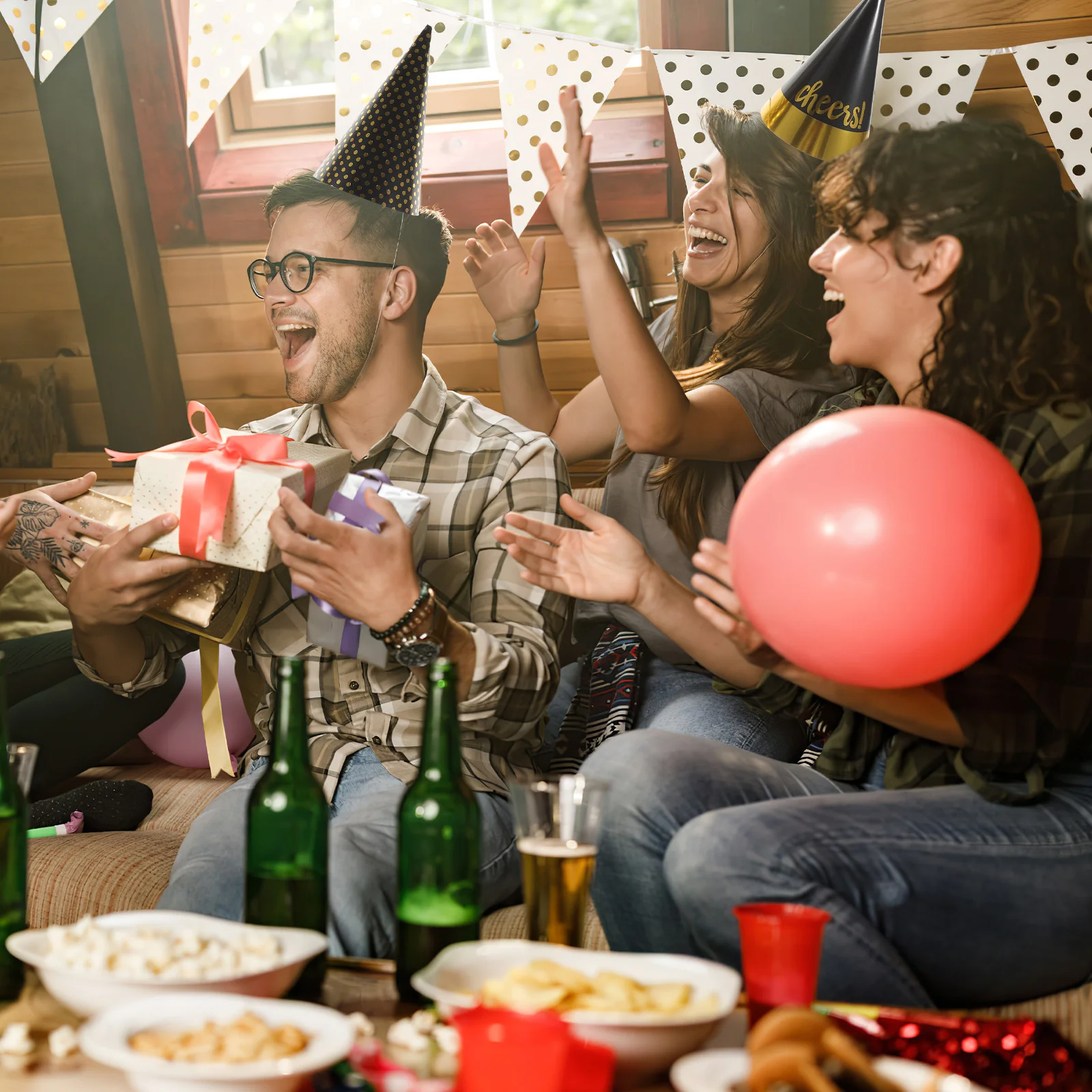 

20Pcs Party Hats Cone Paper Hats Shiny Creative New Year Party Supplies Decorative Favor Guests and Novelty Cap