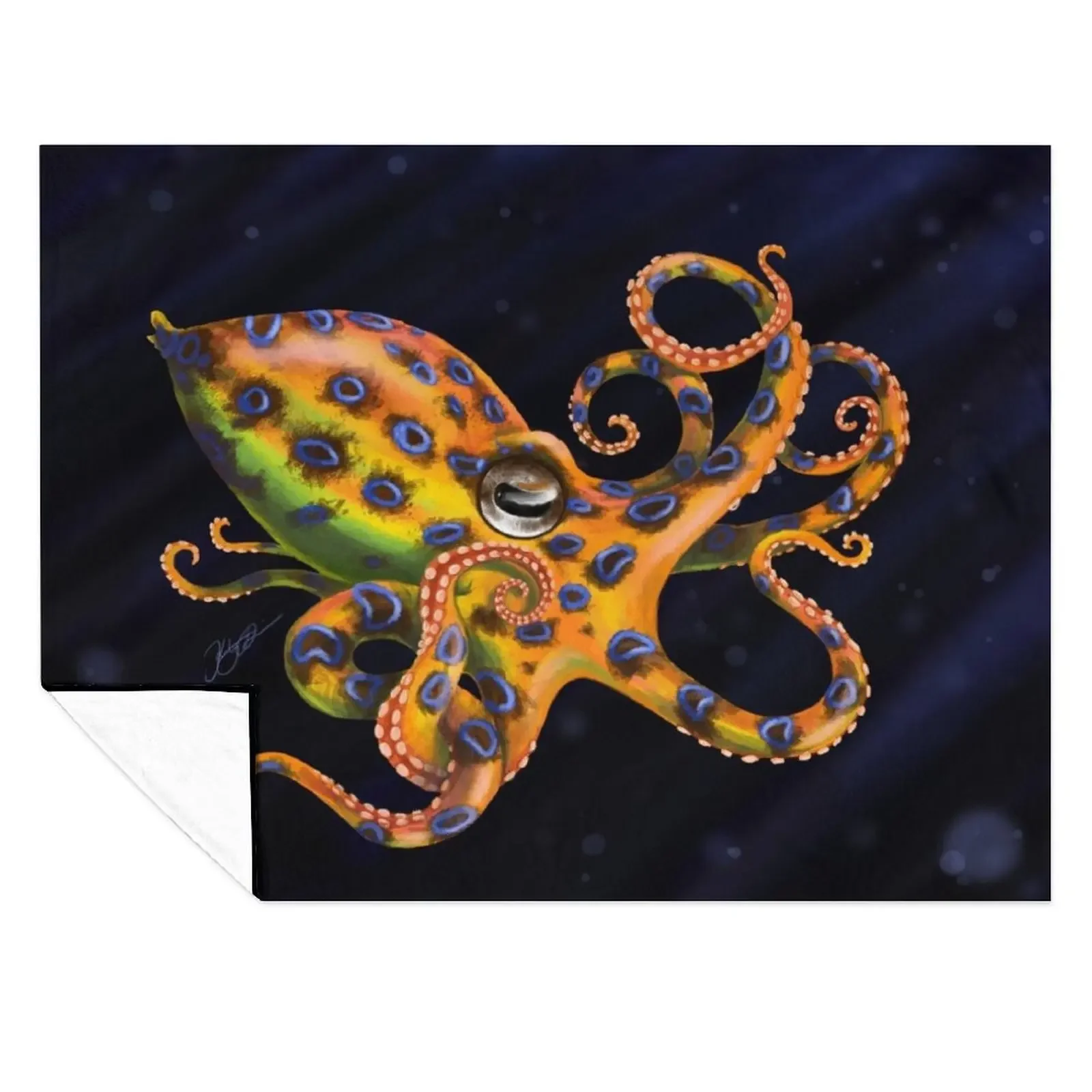 

Blue Ringed Octopus Throw Blanket Blankets For Bed Flannel anime Large Blankets