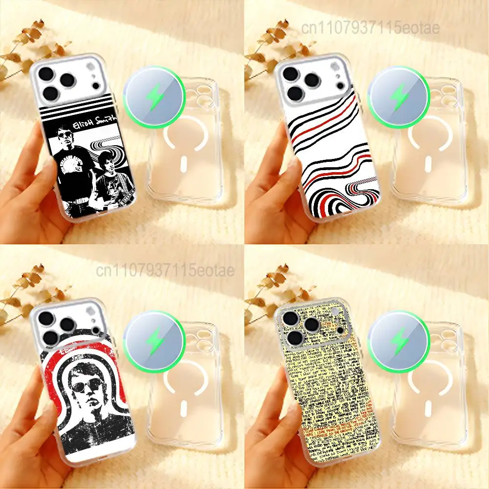 E-Elliott S-Smith Figure 8 Frosted Clear Magnetic Case for iPhone 17,16,15,14,13,12,11 Pro,Max,Plus,Mini,Air,E