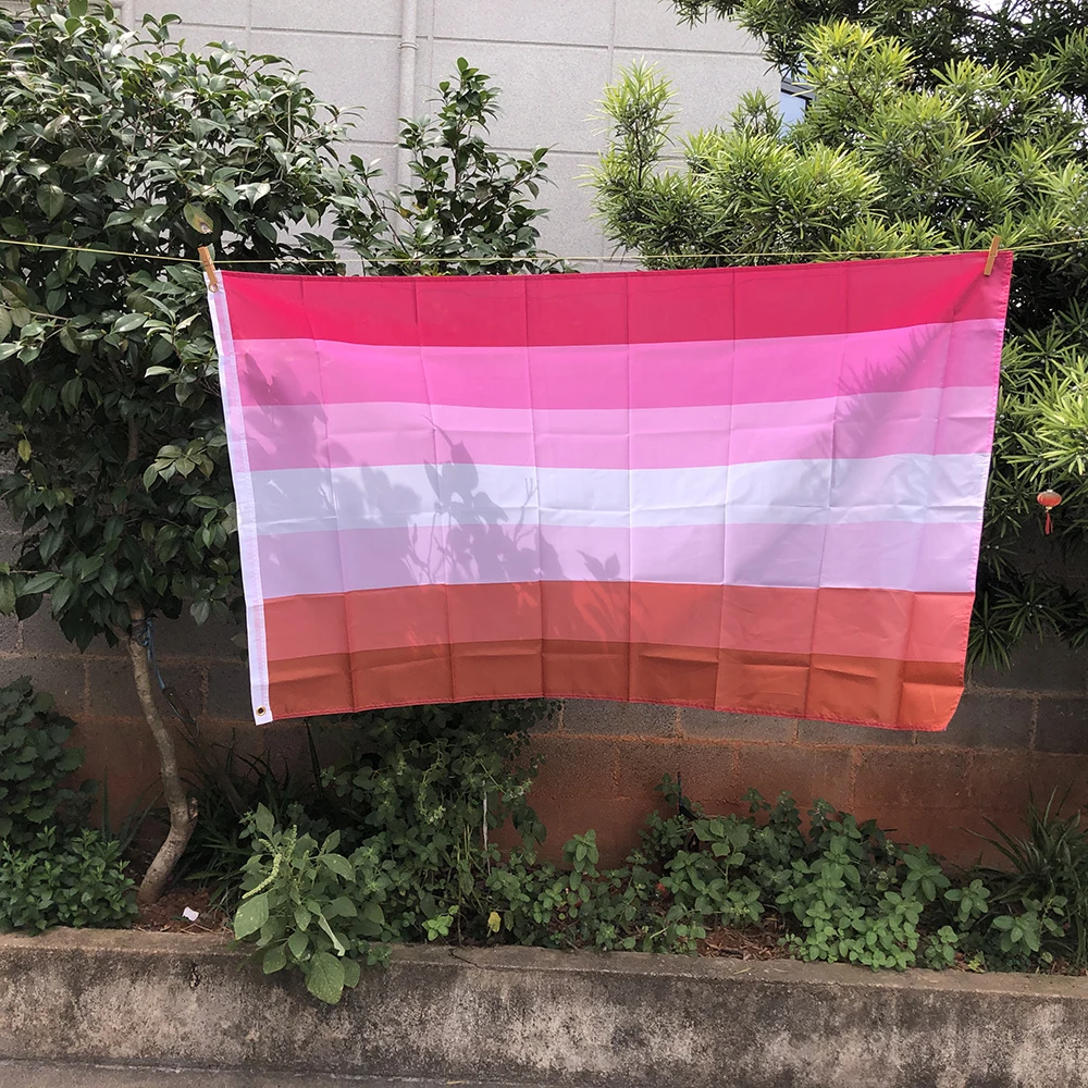 90x150cm  Rainbow Flag  LGBT Rainbow homosexual Lipstick Kiss lip Lesbian  Flag polyester hanging banner for decoration