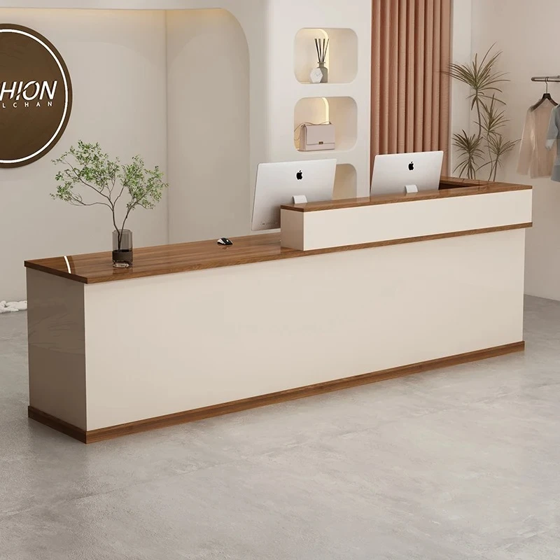 

Modern Simple Reception Desk Nordic Beauty Salon Medical Dental Checkout Counter Hotel Consultation Center Office Furniture FYRD