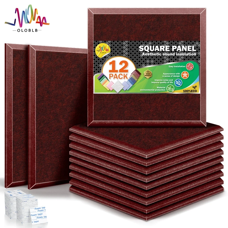 Acoust Insulation Soundproof Wall Panels Home Studio Absorbing Acoustic Square Panels Sound Proofing Insulation Wall Panels