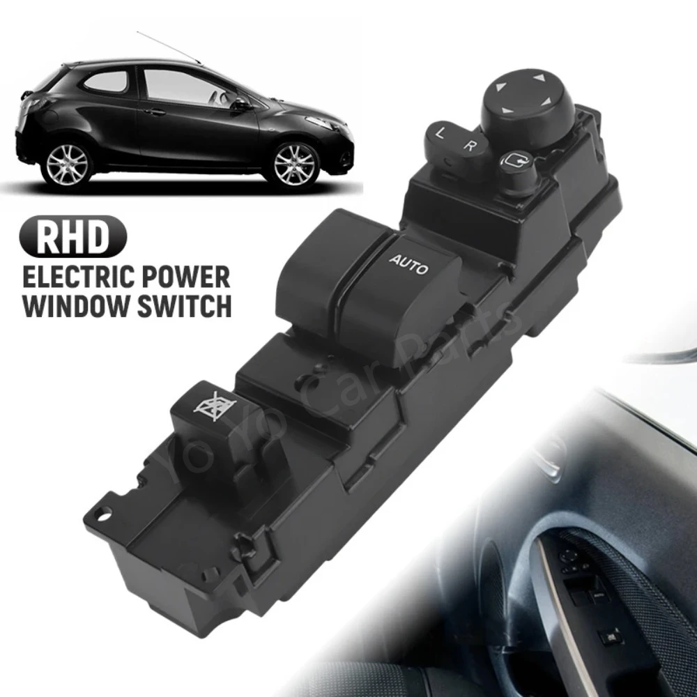 Interruptor Elétrico Principal Dianteiro Direito (RHD) para Vidro Elétrico 10+11 Pinos para Mazda 2 2008 DF80-66-350A DF8066350A Acessório de Reposição