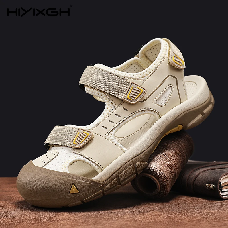 Vacation Summer Flats Non-slip Man Sandals New Design Men's Beach Shoes Handmade Leather Sandals Fashion Suitable Casual Shoes