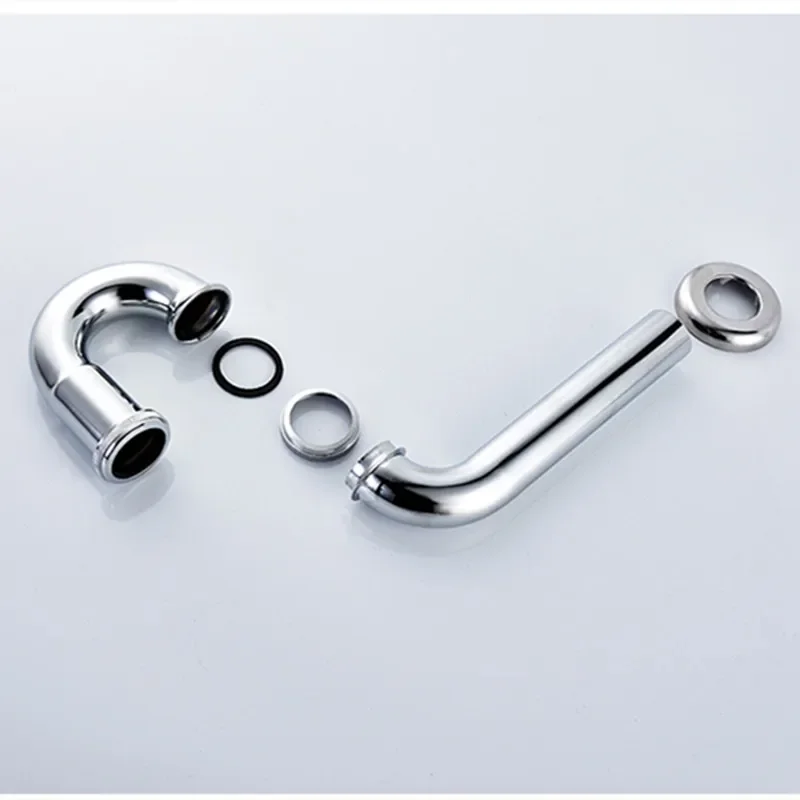 Chrome Pop up Drain with Stainless Steel round Siphon Bottle Trap P-TRAP Kit for Bathroom Vanity Basin Pipe Waste Accessories