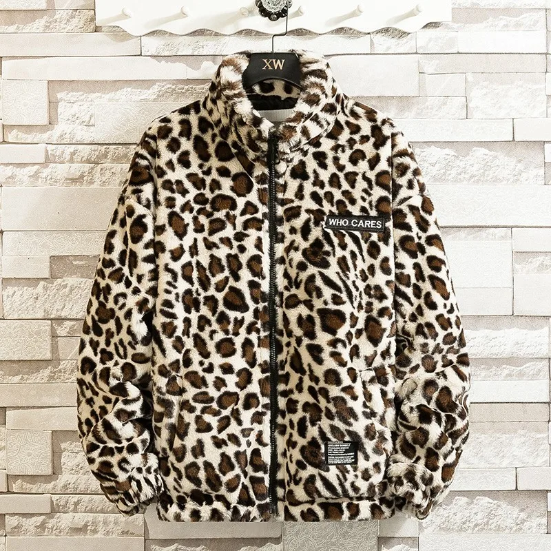 Chaquetas de invierno de leopardo para hombre, abrigo de invierno, Parka cortavientos para hombre, ropa Retro japonesa de invierno, talla grande 5XL, 2024