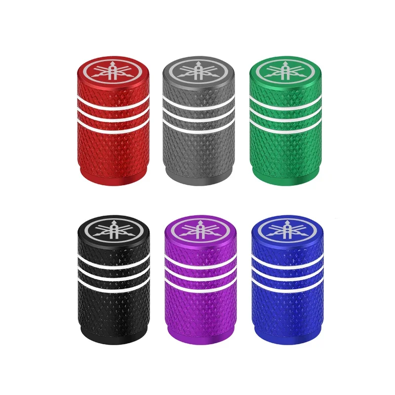 Car Tire Valve Stems Cap Knurling Style Tire Valve Cap Aluminum Tire Wheel Stem Air Valve Cap for Yamaha R1 R3 R25 Mt-09 Mt07