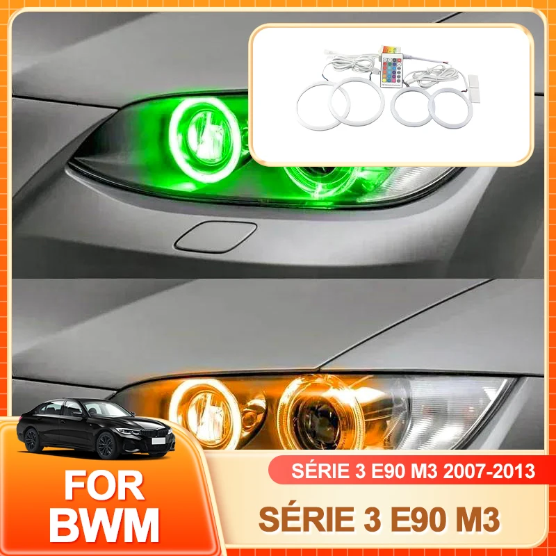 

Glasses Holder RGB Colorful Cotton Rings with Remote Control for BMW 3 Series E90 E92 E93 M3 2007-2013 Headlight LED Angel Ey