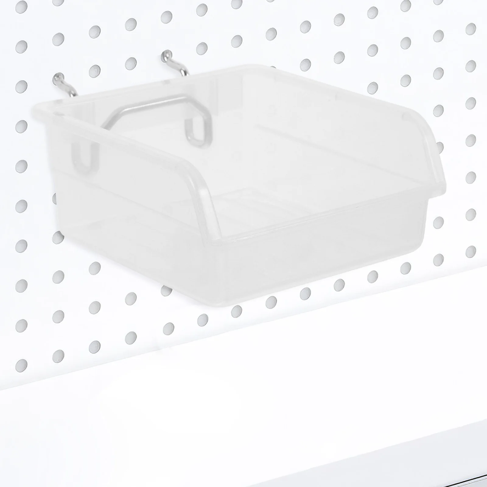 

3pcs Pegboard Storage Box Thickened Square Hole Antistatic Tool Organizer Bins Black Office Accessories