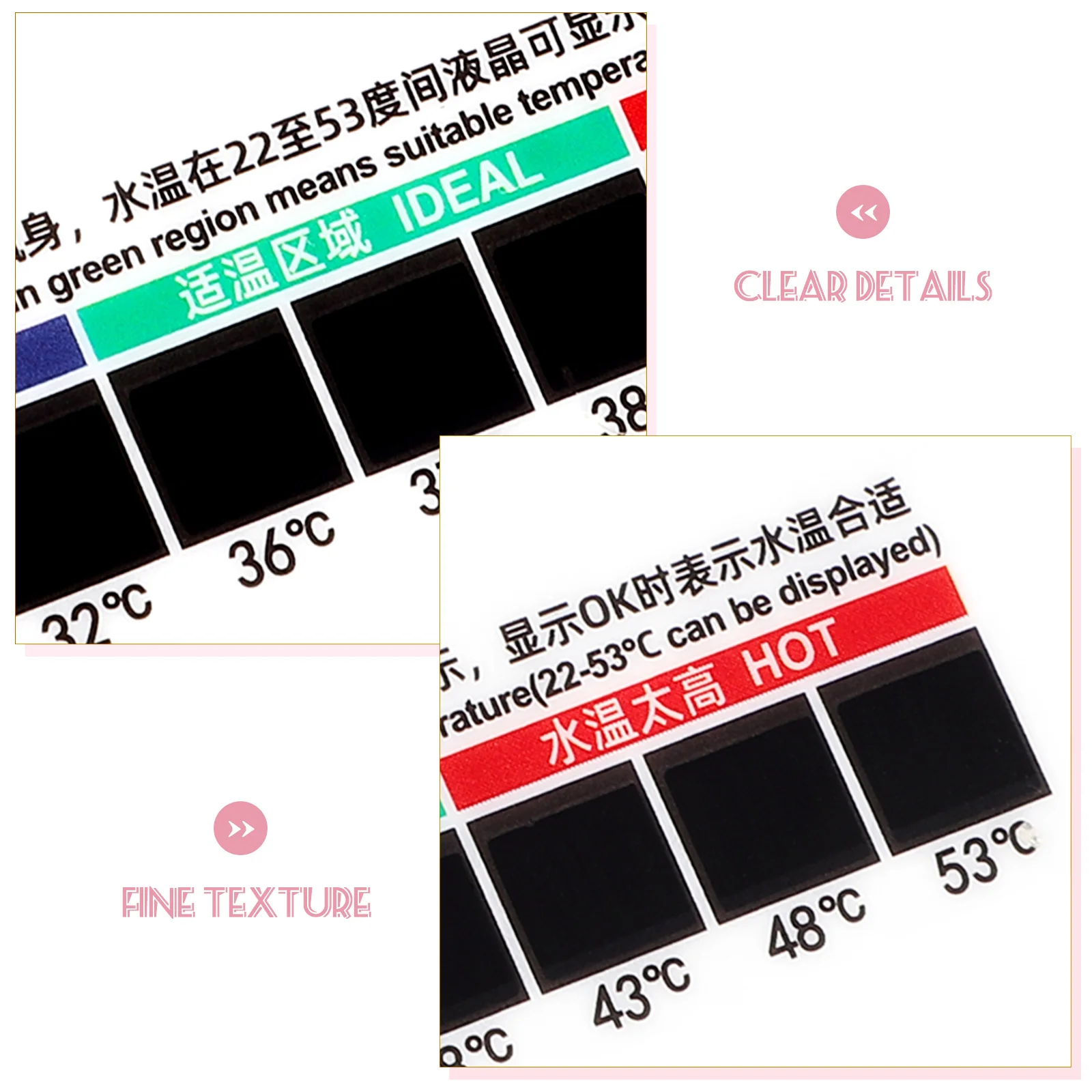 10 قطعة ملصق درجة حرارة الماء المالحة الفسيولوجية شريط ميزان الحرارة اللاصق لزجاجة غسل الأنف مقياس درجة حرارة الجسم #5