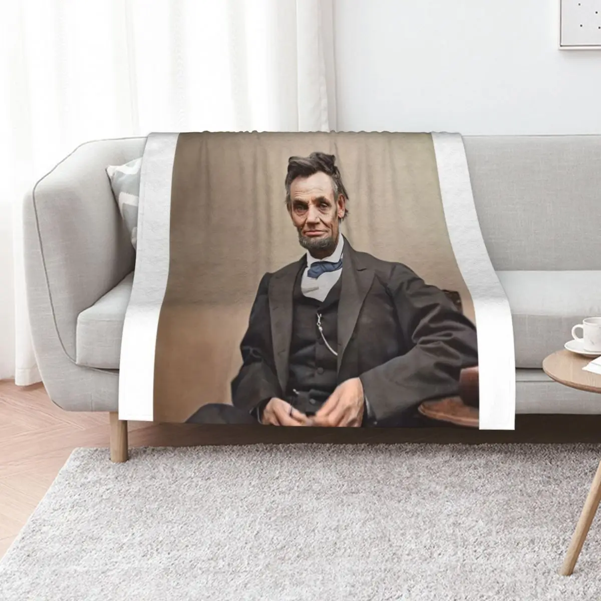 

Colorized- Abraham Lincoln Throw Blanket Kid'S Decorative Sofa Sofa Throw wednesday Blankets